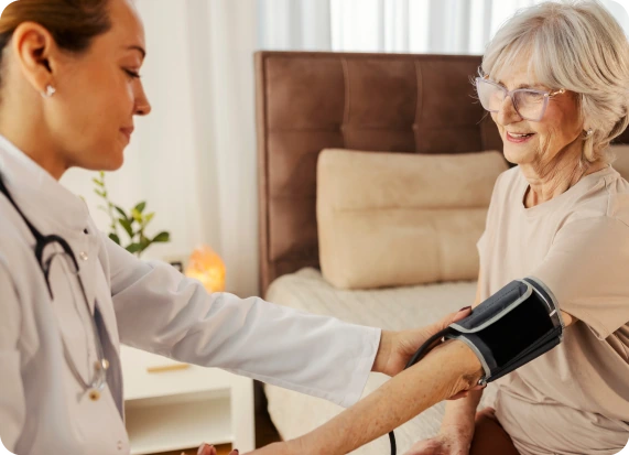 Compassionate physician checking patient blood pressure in Orlando Florida